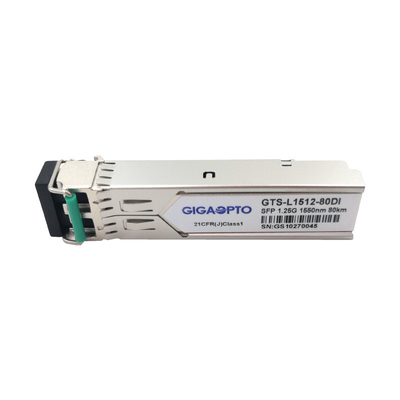 1000BASE-ZX 1.25G SFP 1550nm 80km LC frente e verso industrial SMF DOM Transceiver Module