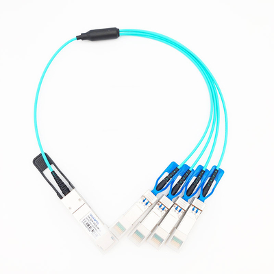 Cabo ótico ativo 100G QSFP28 da fuga da paralela ao fã para fora AOC de 4x25G SFP28
