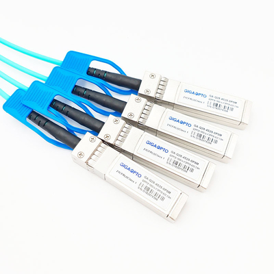 Cabo ótico ativo 100G QSFP28 da fuga da paralela ao fã para fora AOC de 4x25G SFP28