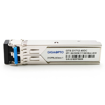 módulo do transceptor de 1.25G SFP 100GHz 1000BASE-DWDM C17~C61 40km DOM Duplex LC SMF