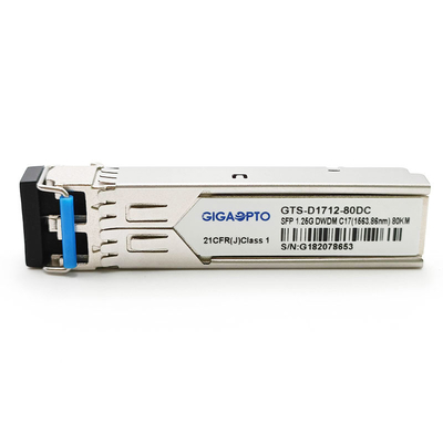 OS DOM SMF LC frente e verso do módulo do transceptor de 1.25Gbps SFP 80km C17~C61 1000BASE-DWDM 100GHz