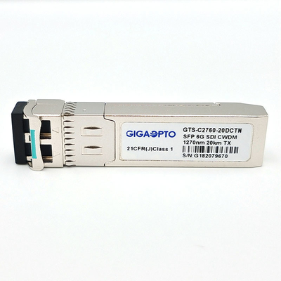 módulo de transmissor Não-MSA de 6G SDI SMPTE CWDM SFP 1270nm-1450nm 20km SMF LC único