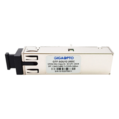 Explosão TX 1310nm 1.244G RX 1490nm 2.488G do receptáculo do SC UPC do transceptor SFF 2x10 da classe B+ GPON ONU