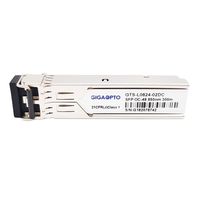 2.5Gbps SFP OC-48/STM-16 SR-0 850nm 300m MMF LC frente e verso DOM Transceiver Module