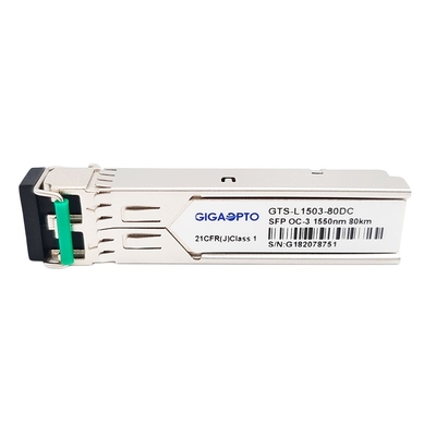 Os DOM frente e verso do módulo 1550nm 80km SMF LC do transceptor de OC-3/STM-1 LR-2 SFP 155Mbps