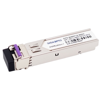 módulo do transceptor dos DOM LC do módulo 1000BASE BX TX1490nm RX1570nm 80km SMF de 1.25G BiDi SFP