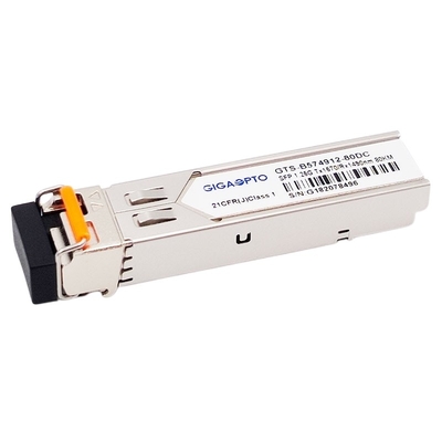 Os DOM do transceptor TX1570nm RX1490nm 80km LC SMF de 1000BASE BX 1.25G BiDi SFP