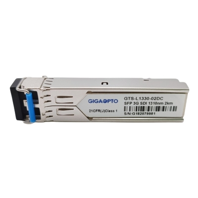 os DOM frente e verso MSA Pinout do LC dos módulos do transceptor de 3G SDI SMPTE SFP 1310nm 2km SMF com testes padrões patológicos video