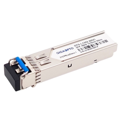Transceptor ótico 20km SMF LC frente e verso DOM Tx 1310nm Rx 1550nm de 100BASE LX 155Mbps SFP