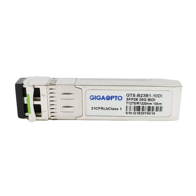 Os DOM óticos 1270nm TX 1330nm RX do módulo 10km LC do transceptor do WDM SFP28 industriais