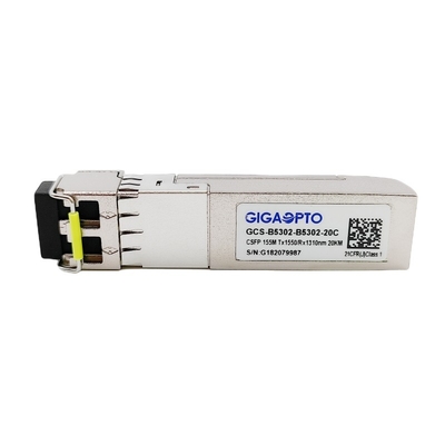 os DOM óticos bidirecionais duplos do transceptor TX1550nm RX1310nm LC 20km de SFP do estojo compacto 100Mbps