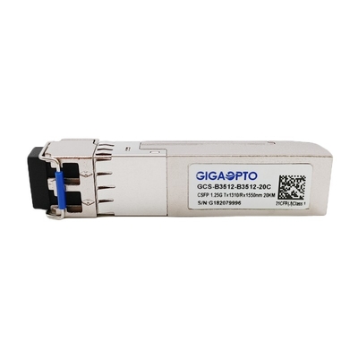 Módulo duplo LX 1310nm TX 1550 nanômetro RX SMF 20km do transceptor de 1G BIDI CSFP