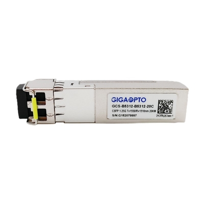Única fibra do módulo duplo do transceptor LX TX1550nm RX1310nm SMF 20km Sfp de 1.25G BIDI CSFP