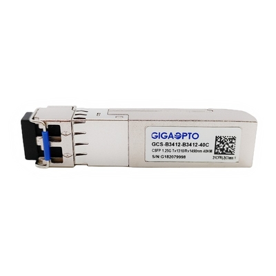 módulo de duplo canal TX1310nm RX1490nm SMF 40km do transceptor de 1.244G BIDI CSFP
