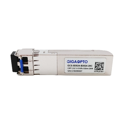 Os DOM óticos duplos do transceptor TX1310 RX1550 LC 20km da fibra 2.5Gbps CSFP BIDI