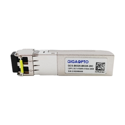 os DOM duplos de Tx 1310nm Rx 1550nm LC 20km do transceptor de SFP BIDI do estojo compacto 2.5Gbps