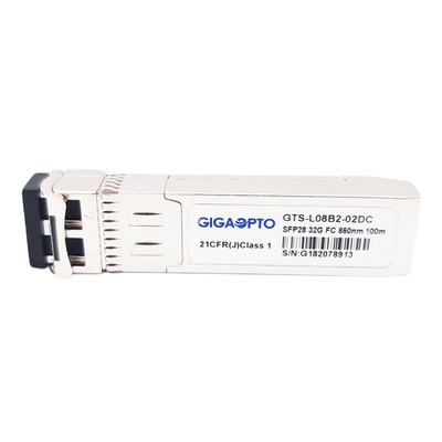 os DOM curtos do módulo 100m LC do transceptor do interruptor 850nm SFP28 do comprimento de onda 32GFC do canal da fibra 32G
