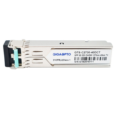 transmissor video 1270nm 1610nm 40km SMF LC DDM MSA do transceptor CWDM de 3Gbps SDI SFP único