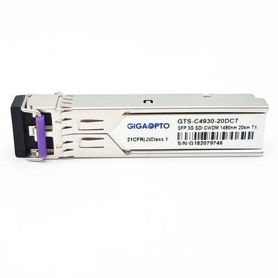 transmissor video MSA 1270nm-1610nm 20km SMF LC DDM do transceptor CWDM de 3Gbps DVI SFP único