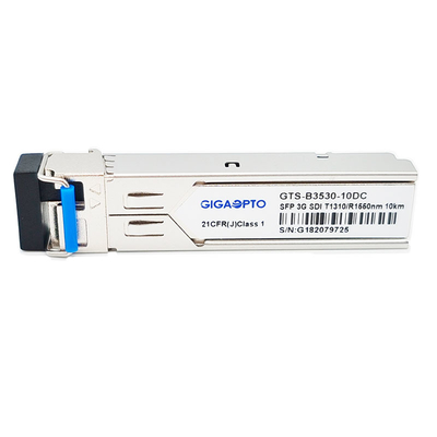 módulo video do transceptor de 3Gbps MSA Digital SFP BiDi 1310nm TX 1550nm RX 10km para SD/HD/3G-SDI