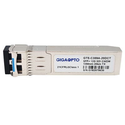 OS DOM MSA Pinout do transmissor 20KM LC do transmissor SFP+ Tx 1270~1450nm DFB de 12G SDI CWDM