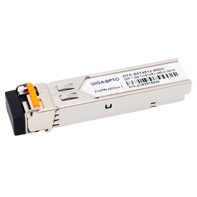 Transceptor 80km LC da fibra do gigabit de TX1570nm/RX1490nm para SMF GLC-BX80-D
