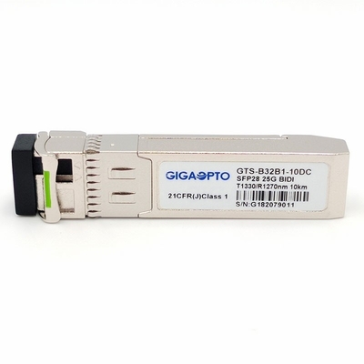 Os DOM óticos simples do módulo do transceptor de SFP28 25GBASE TX-1330nm RX-1270nm 10km LC SMF