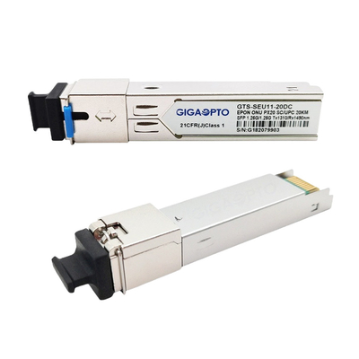 1000BASE-PX20 módulo EPON ONU SFP do SC do transceptor 20km para FTTX